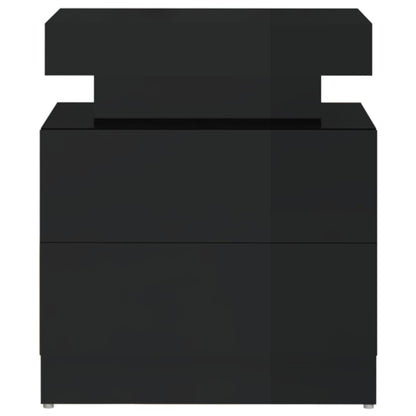 Mesa de cabeceira 40x35x65 cm derivados madeira preto brilhante