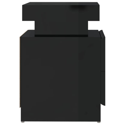 Mesa de cabeceira 40x35x65 cm derivados madeira preto brilhante