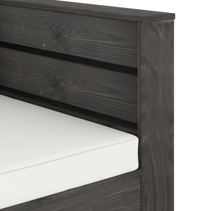 2 pcs conj. lounge jardim + almofadões madeira impreg. cinzento