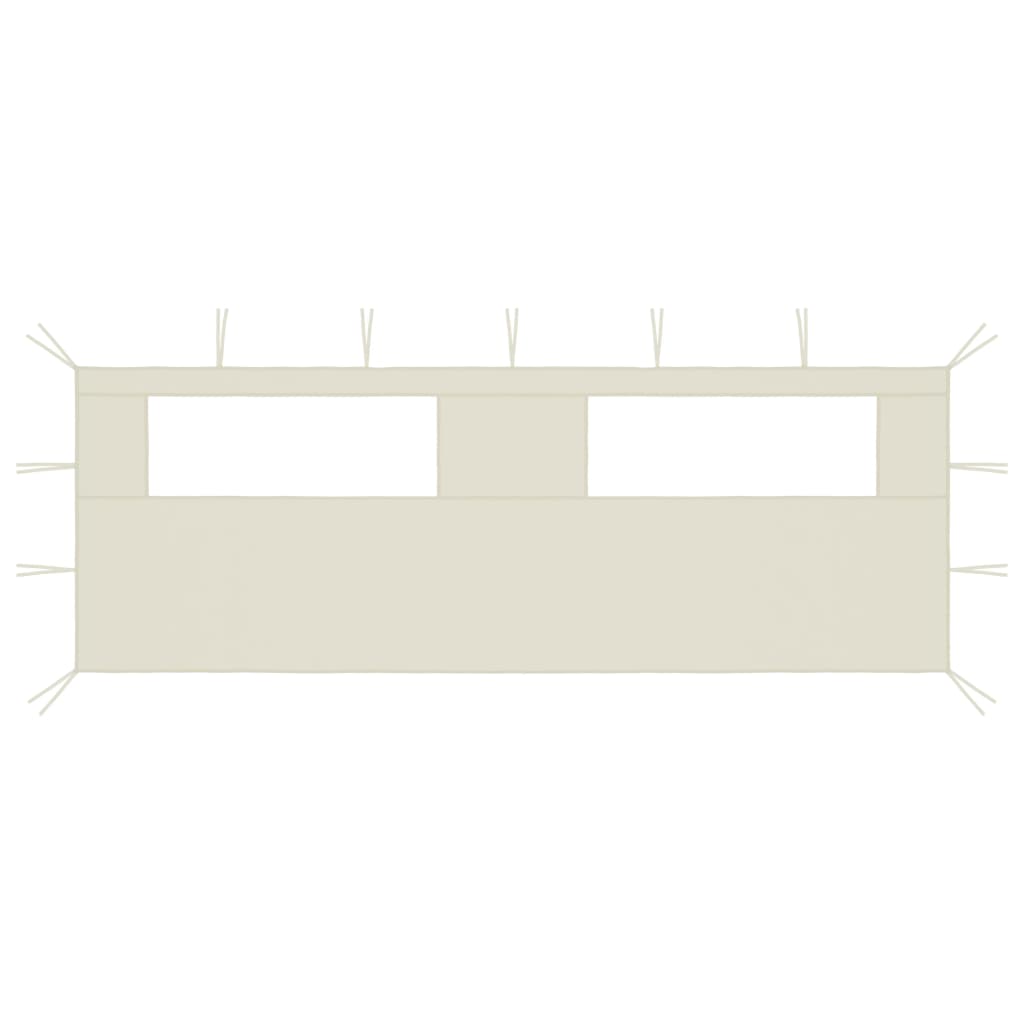 Paredes laterais para gazebo com janelas 6x2 cor creme