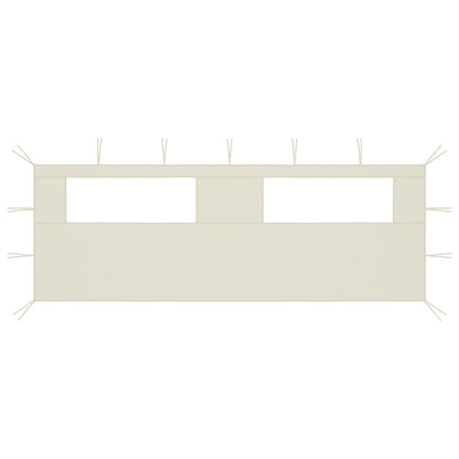 Paredes laterais para gazebo com janelas 6x2 cor creme