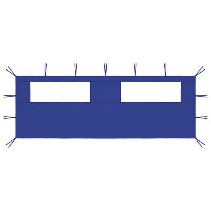 Paredes laterais para gazebo com janelas 6x2 azul