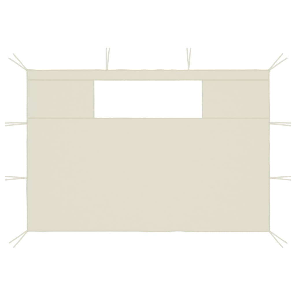 Paredes laterais para gazebo com janelas 2 pcs creme
