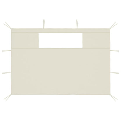 Paredes laterais para gazebo com janelas 2 pcs creme