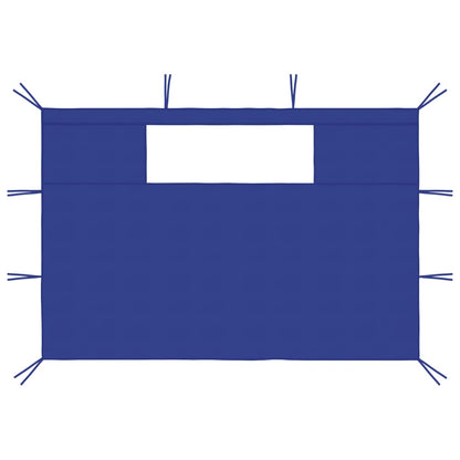 Paredes laterais para gazebo com janelas 2 pcs azul