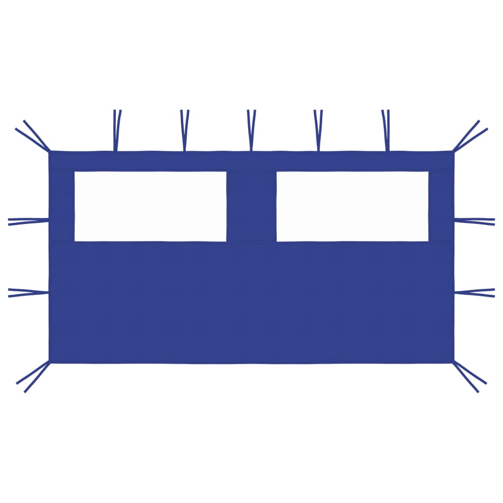 Paredes laterais para gazebo com janelas 4x2 azul