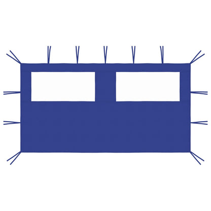 Paredes laterais para gazebo com janelas 4x2 azul