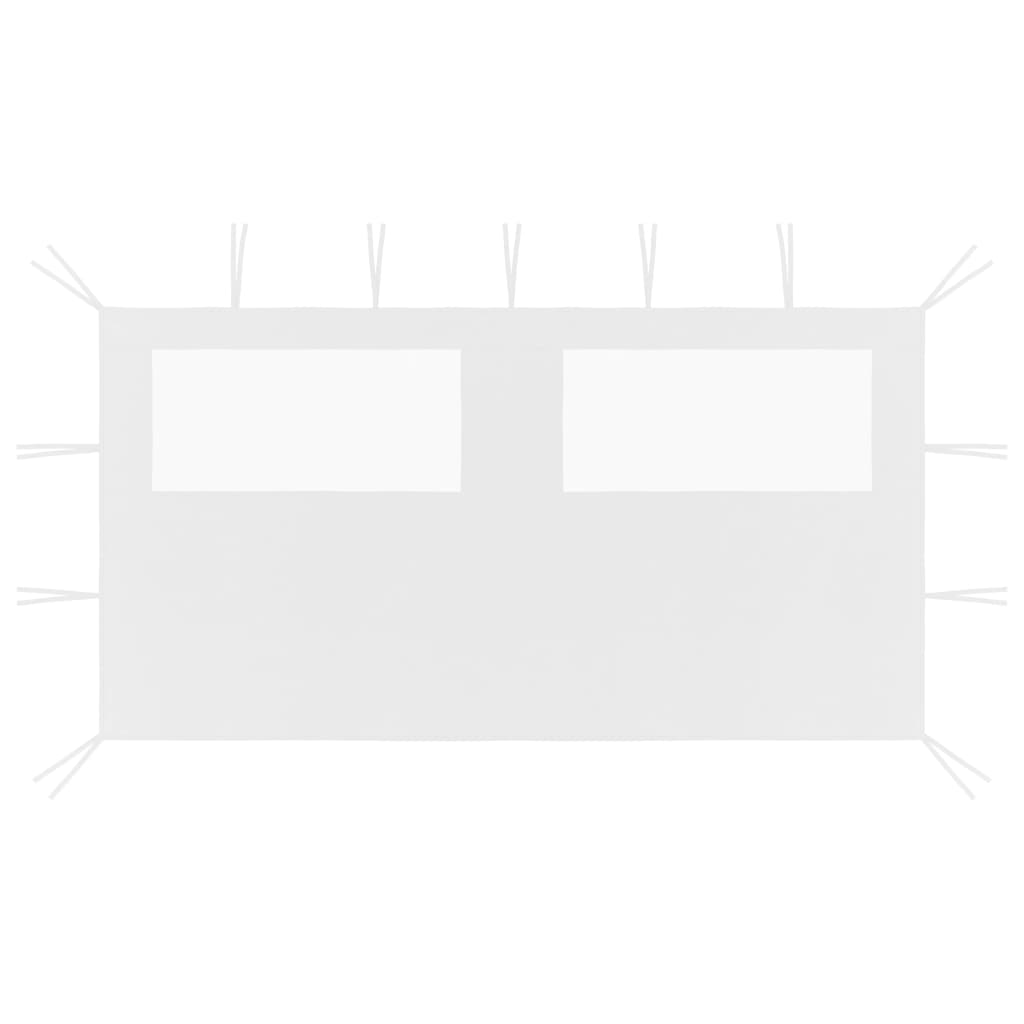 Paredes laterais para gazebo com janelas 4x2 m branco