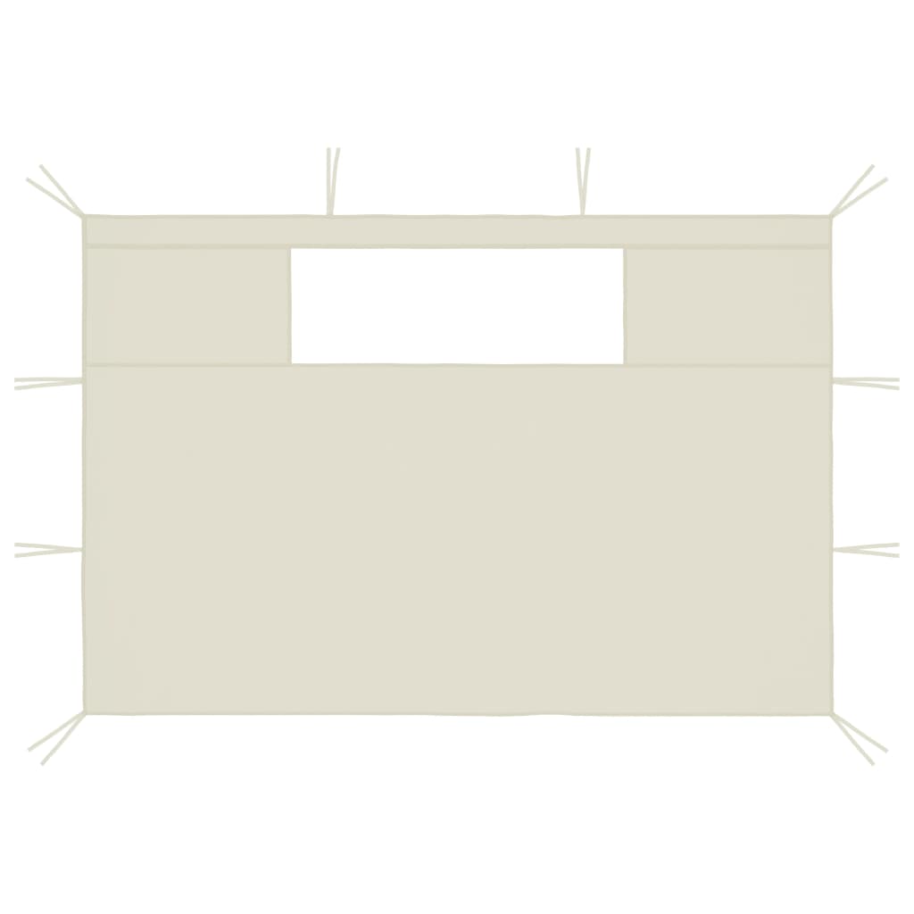 Paredes laterais para gazebo com janelas 2 pcs creme