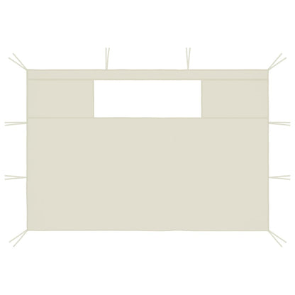 Paredes laterais para gazebo com janelas 2 pcs creme