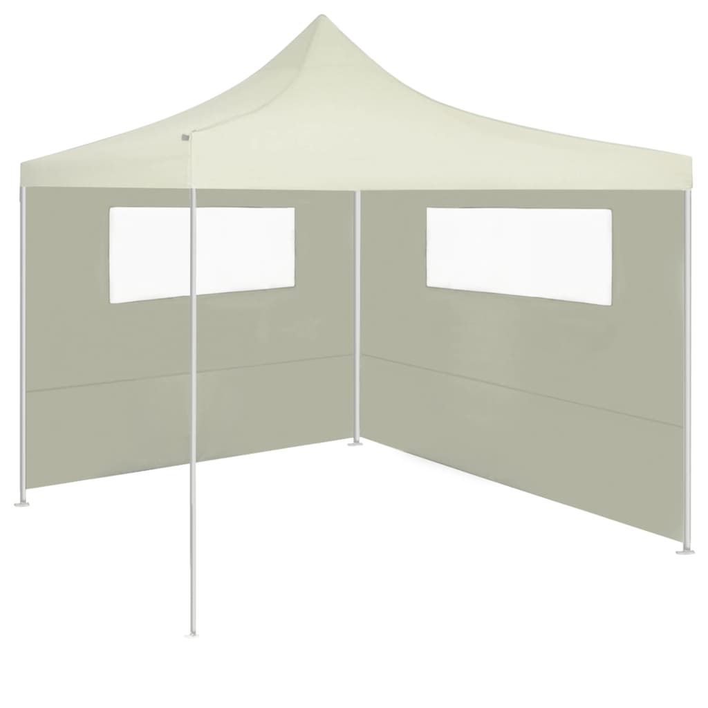 Paredes laterais para gazebo com janelas 2 pcs creme