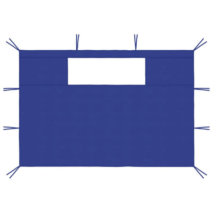 Paredes laterais para gazebo com janelas 2 pcs azul