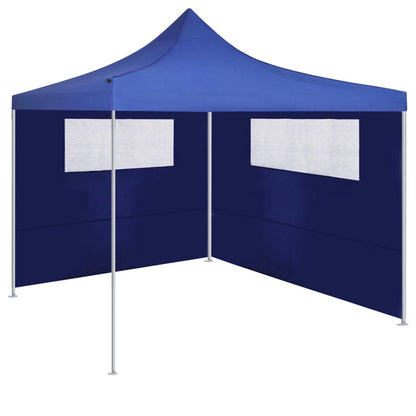 Paredes laterais para gazebo com janelas 2 pcs azul