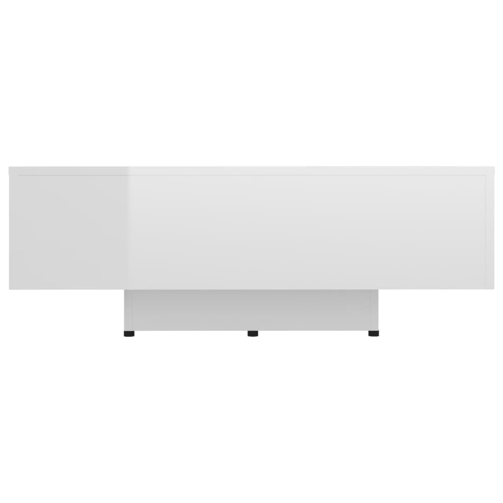 Mesa de centro 85x55x31 cm contraplacado branco brilhante
