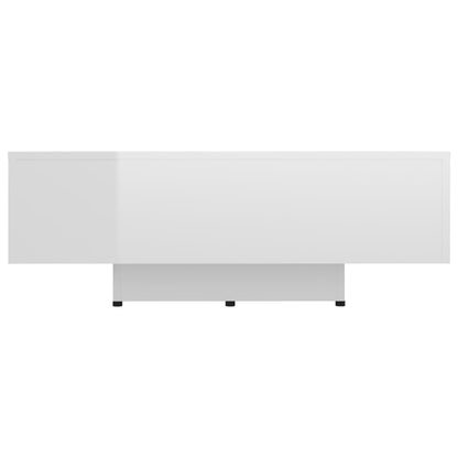 Mesa de centro 85x55x31 cm contraplacado branco brilhante