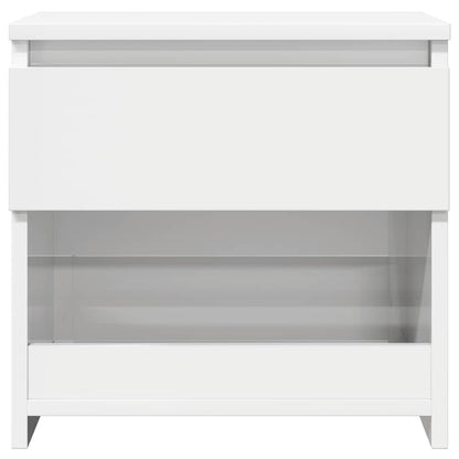 Mesa de cabeceira 40x30x39 cm contraplacado branco brilhante