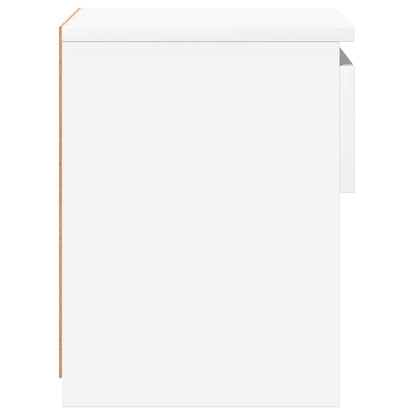 Mesas de cabeceira 2 pcs 40x30x39 cm contrapl. branco brilhante