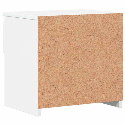 Mesas de cabeceira 2 pcs 40x30x39 cm contrapl. branco brilhante