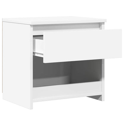Mesas de cabeceira 2 pcs 40x30x39 cm contrapl. branco brilhante