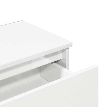 Mesas de cabeceira 2 pcs 40x30x39 cm contrapl. branco brilhante