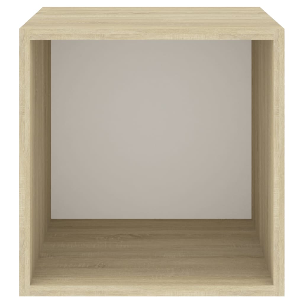 Armários parede 4pcs derivados madeira branco e carvalho sonoma