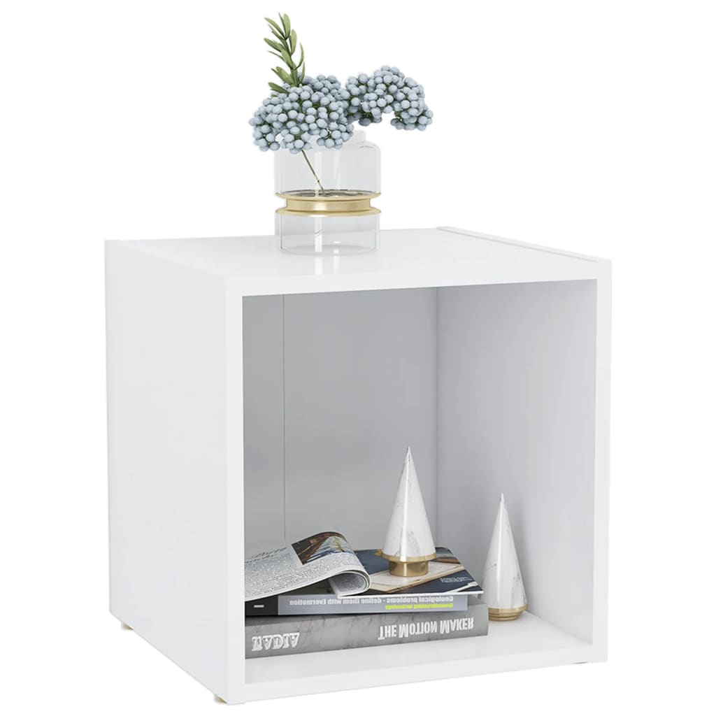 Móveis de TV derivados de madeira branco, 2 pcs