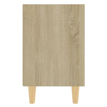 Mesa cabeceira pernas madeira maciça 40x35x50cm carval. sonoma
