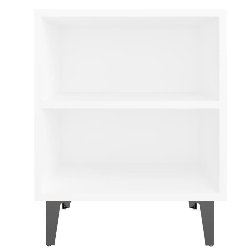 Mesa de cabeceira com pernas em metal 40x30x50 cm branco
