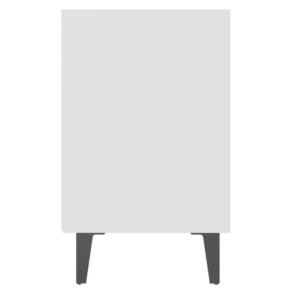 Mesa de cabeceira com pernas em metal 40x30x50 cm branco
