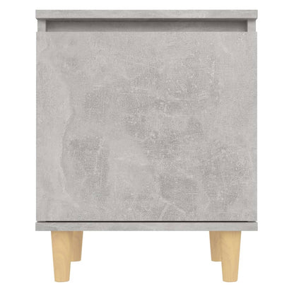Mesas cabeceira pernas madeira 2pcs 40x30x50cm cinzento cimento