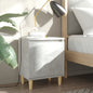 Mesas cabeceira pernas madeira 2pcs 40x30x50cm cinzento cimento