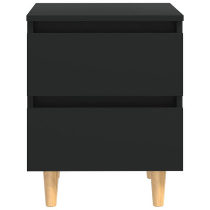 Mesas de cabeceira 2 pcs c/ pernas de pinho 40x35x50 cm preto
