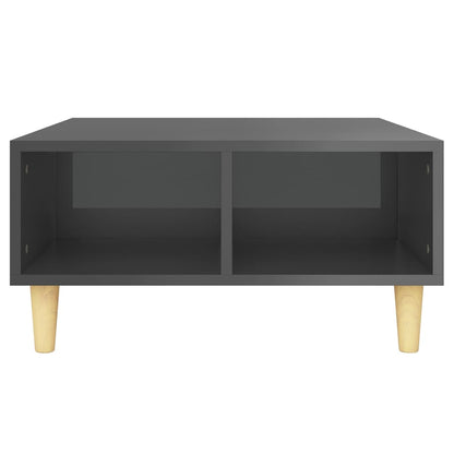 Mesa de centro 60x60x30 cm derivados de madeira cinza brilhante
