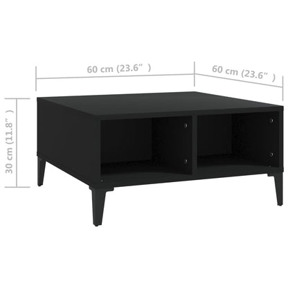 Mesa de centro 60x60x30 cm contraplacado preto