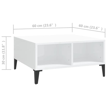 Mesa de centro 60x60x30cm derivados de madeira branco brilhante