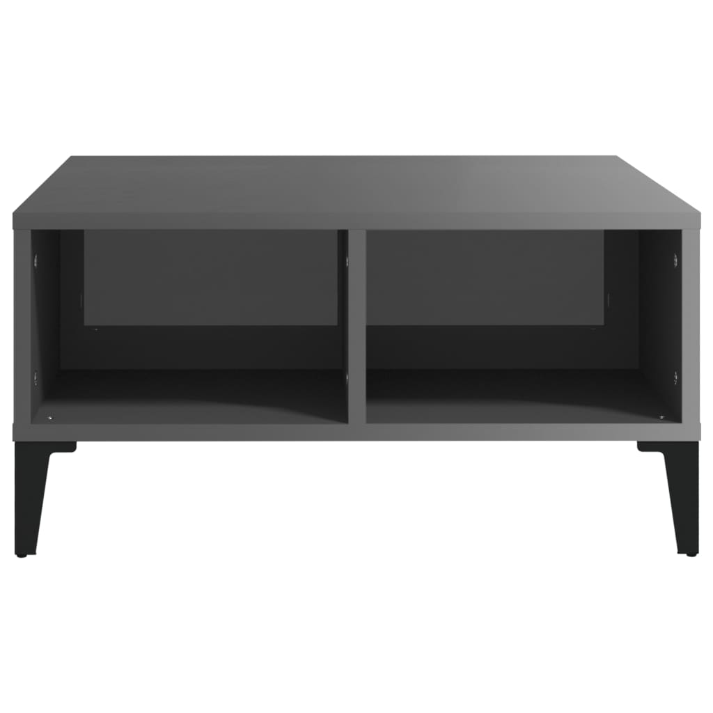 Mesa de centro 60x60x30 cm derivados de madeira cinza brilhante