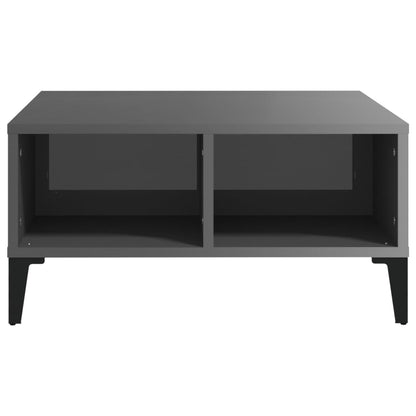 Mesa de centro 60x60x30 cm derivados de madeira cinza brilhante