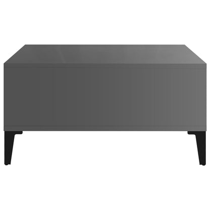 Mesa de centro 60x60x30 cm derivados de madeira cinza brilhante