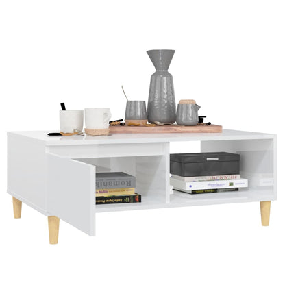 Mesa de centro 90x60x35cm derivados de madeira branco brilhante