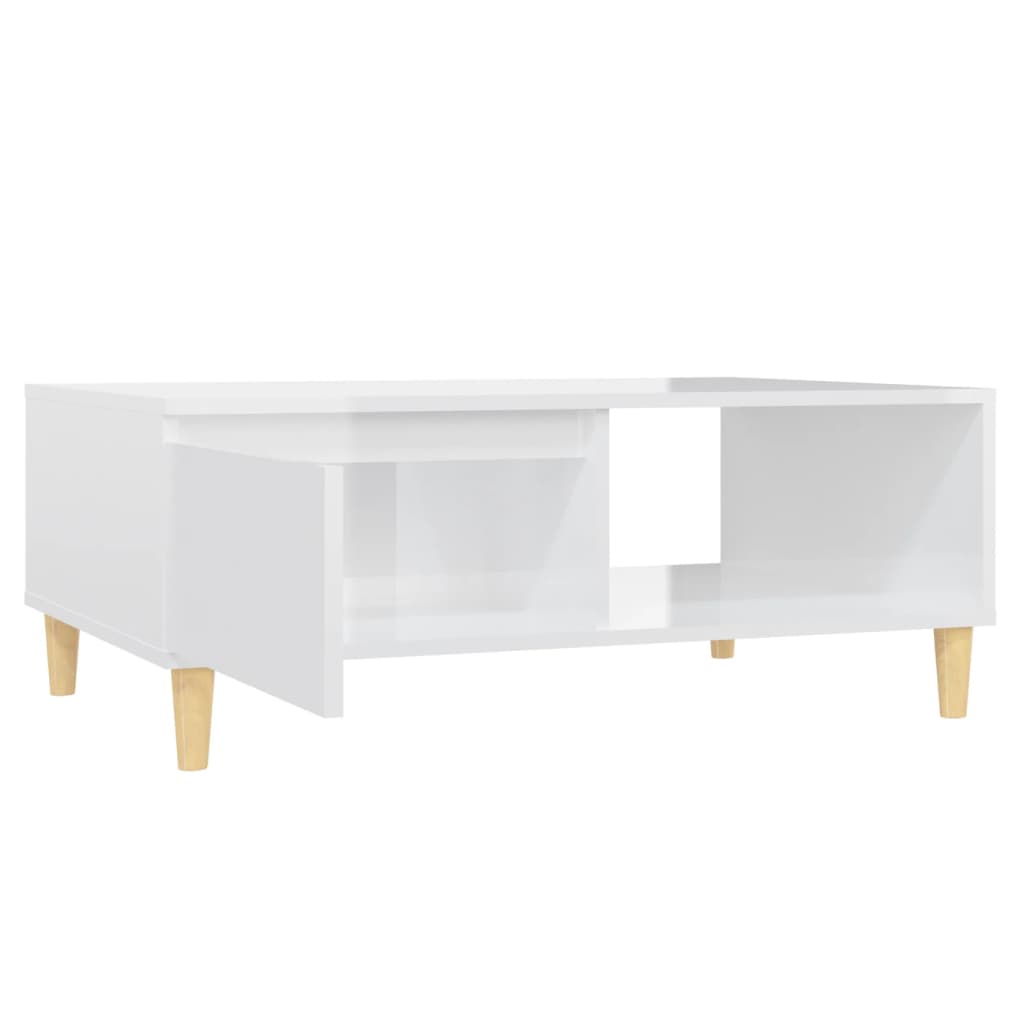 Mesa de centro 90x60x35cm derivados de madeira branco brilhante