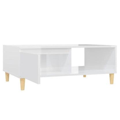 Mesa de centro 90x60x35cm derivados de madeira branco brilhante