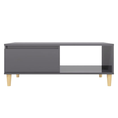 Mesa de centro 90x60x35cm derivados de madeira cinza brilhante