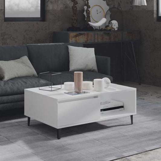 Mesa de centro 90x60x35 cm contraplacado branco