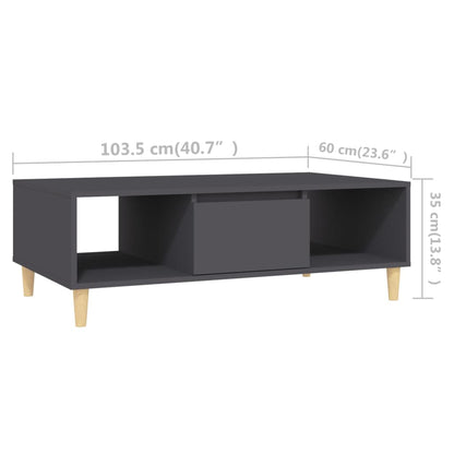 Mesa de centro 103,5x60x35 cm derivados de madeira cinza