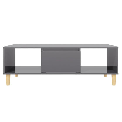 Mesa de centro derivados de madeira cinza brilhante
