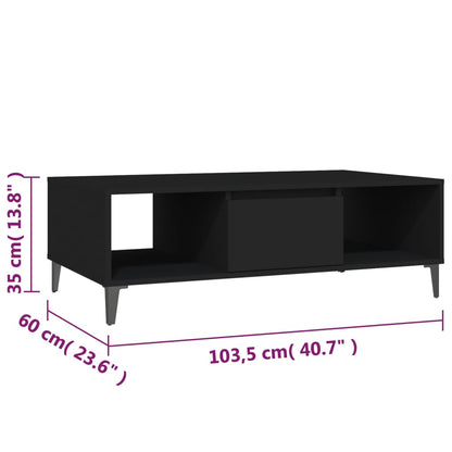 Mesa de centro 103,5x60x35 cm derivados de madeira preto