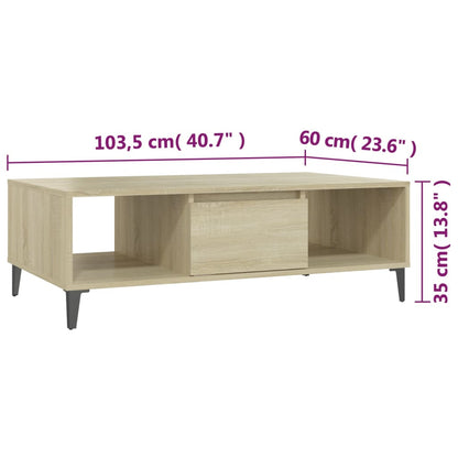 Mesa de centro derivados de madeira carvalho sonoma