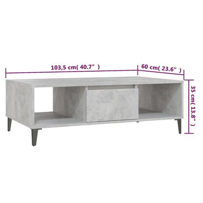Mesa de centro derivados de madeira cinzento cimento
