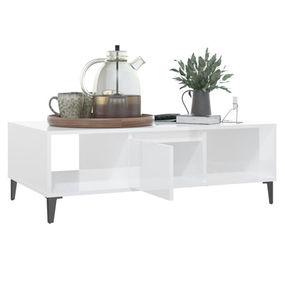 Mesa de centro derivados de madeira branco brilhante