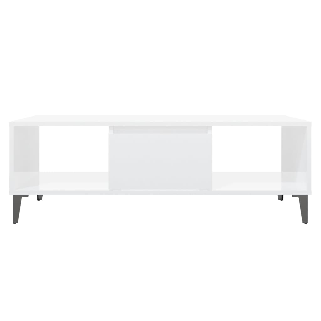 Mesa de centro derivados de madeira branco brilhante